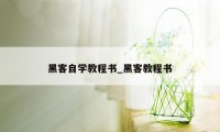 黑客自学教程书_黑客教程书