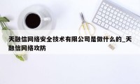 天融信网络安全技术有限公司是做什么的_天融信网络攻防