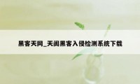 黑客天网_天阗黑客入侵检测系统下载