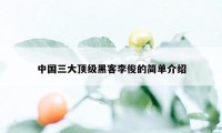 中国三大顶级黑客李俊的简单介绍