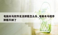 电脑木马软件无法卸载怎么办_电脑木马程序卸载不掉了