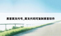 黑客英文代号_英文代码可复制黑客软件