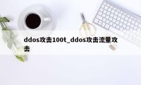 ddos攻击100t_ddos攻击流量攻击