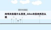 肉鸡攻击是什么意思_ddos攻击肉鸡怎么抓