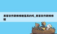 黑客软件刷棒棒糖是真的吗_黑客软件刷棒棒糖