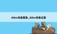 ddos攻击报告_ddos攻击记录