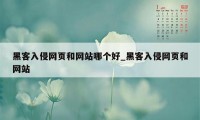 黑客入侵网页和网站哪个好_黑客入侵网页和网站