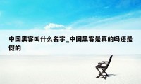 中国黑客叫什么名字_中国黑客是真的吗还是假的