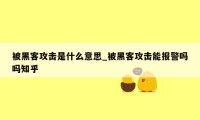 被黑客攻击是什么意思_被黑客攻击能报警吗吗知乎