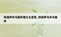 特洛伊木马程序是什么意思_特洛伊马木马程序