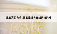 黑客真的有吗_黑客是拥有无线网络的吗