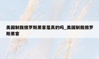 美国制裁俄罗斯黑客是真的吗_美国制裁俄罗斯黑客