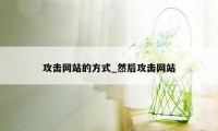 攻击网站的方式_然后攻击网站