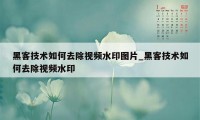 黑客技术如何去除视频水印图片_黑客技术如何去除视频水印