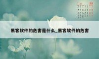 黑客软件的危害是什么_黑客软件的危害