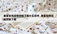 黑客软件远程控制下载什么软件_黑客软件远程控制下载