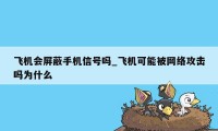 飞机会屏蔽手机信号吗_飞机可能被网络攻击吗为什么