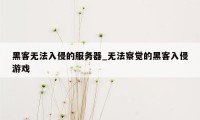 黑客无法入侵的服务器_无法察觉的黑客入侵游戏