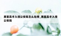 黑客高手入侵公安局怎么处理_黑客高手入侵公安局