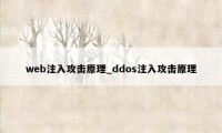 web注入攻击原理_ddos注入攻击原理