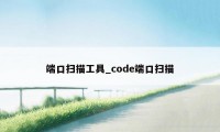 端口扫描工具_code端口扫描