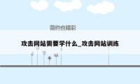 攻击网站需要学什么_攻击网站训练