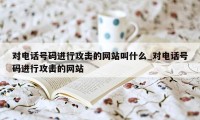 对电话号码进行攻击的网站叫什么_对电话号码进行攻击的网站