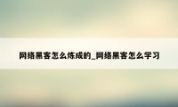 网络黑客怎么炼成的_网络黑客怎么学习