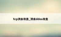 tcp洪水攻击_洪水ddos攻击