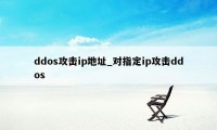 ddos攻击ip地址_对指定ip攻击ddos