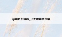 ip端口扫描器_ip处理端口扫描