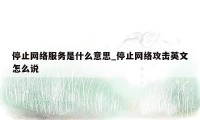 停止网络服务是什么意思_停止网络攻击英文怎么说