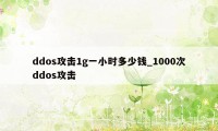 ddos攻击1g一小时多少钱_1000次ddos攻击