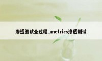 渗透测试全过程_metrics渗透测试