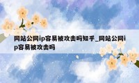 网站公网ip容易被攻击吗知乎_网站公网ip容易被攻击吗