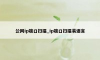 公网ip端口扫描_ip端口扫描易语言