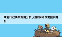 政府行政决策案例分析_政府网络攻击案例分析