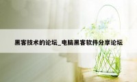 黑客技术的论坛_电脑黑客软件分享论坛