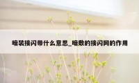 暗装接闪带什么意思_暗敷的接闪网的作用