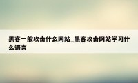 黑客一般攻击什么网站_黑客攻击网站学习什么语言