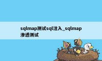 sqlmap测试sql注入_sqlmap渗透测试