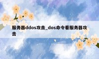 服务器ddos攻击_dos命令看服务器攻击