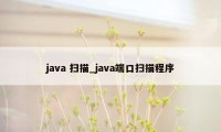 java 扫描_java端口扫描程序