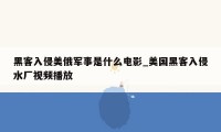 黑客入侵美俄军事是什么电影_美国黑客入侵水厂视频播放