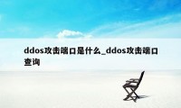 ddos攻击端口是什么_ddos攻击端口查询