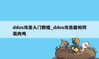 ddos攻击入门教程_ddos攻击器如何装肉鸡