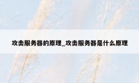 攻击服务器的原理_攻击服务器是什么原理