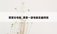 黑客玩电脑_黑客一部电脑走遍网络