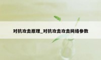 对抗攻击原理_对抗攻击攻击网络参数