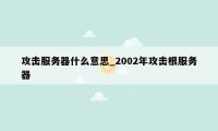 攻击服务器什么意思_2002年攻击根服务器